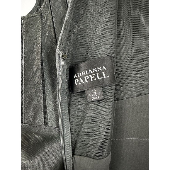 Adrianna Papell Sleeveless Iridescent Shutter Pleat Double V Dress Gray Size 10 - Picture 4 of 10